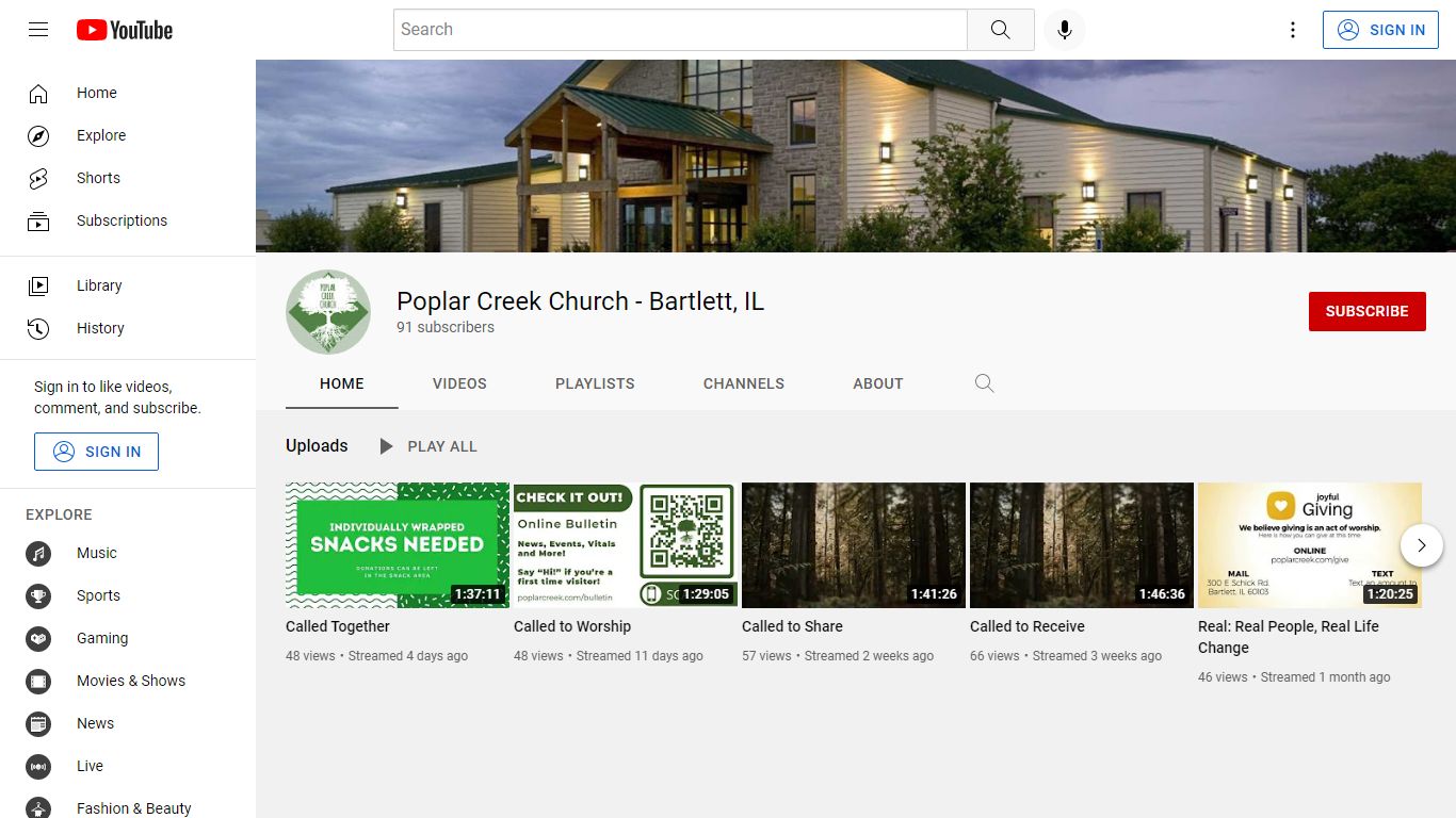Poplar Creek Church - Bartlett, IL - YouTube